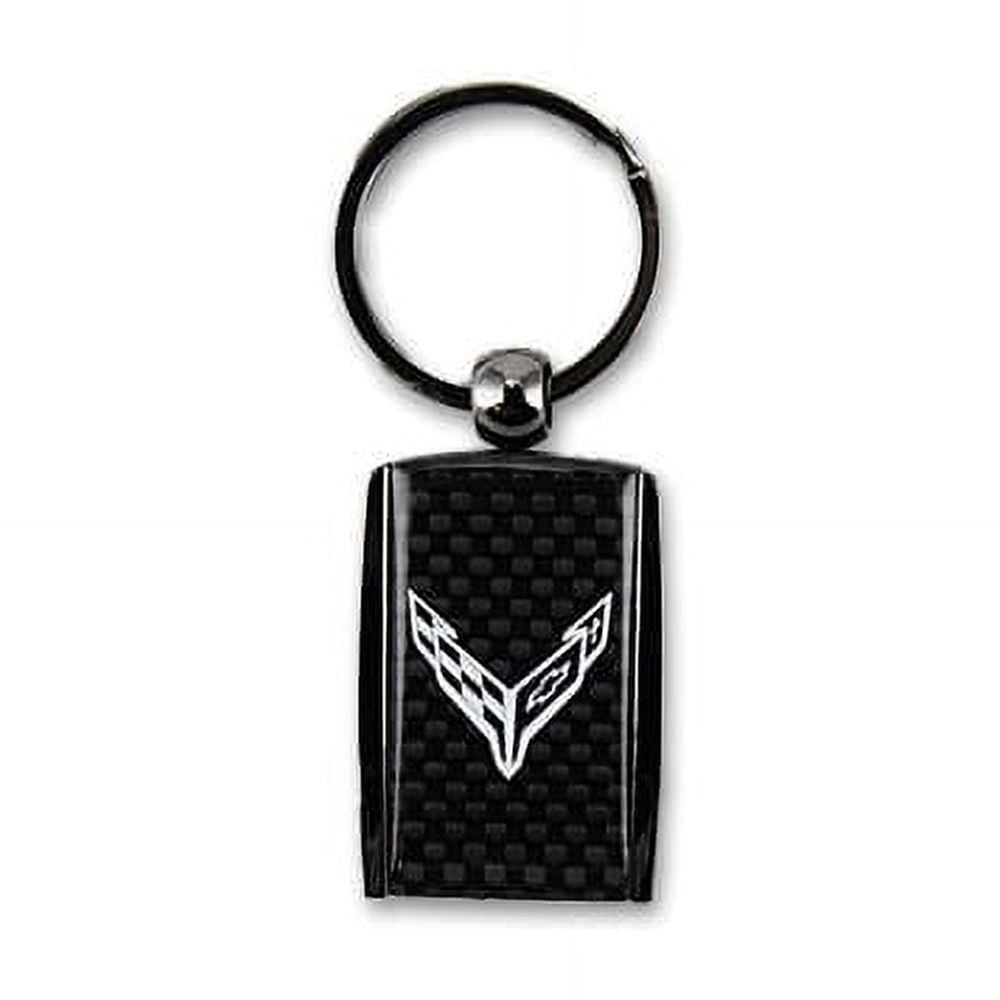 Corvette Carbon Fiber Accent Keychain
