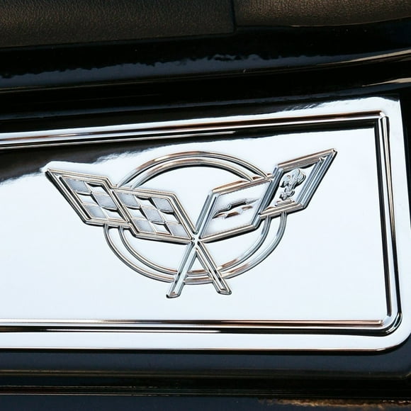 Corvette Door Sill Plates - Billet Chrome with C5 Logo: C5 & Z06