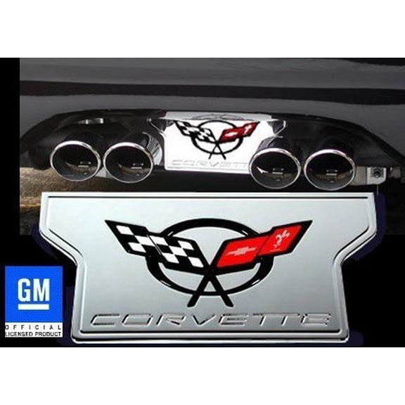 Corvette Exhaust Plate - Billet Chrome with C5 Logo : C5 & Z06