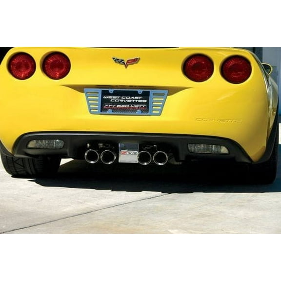 Corvette Exhaust Plate - Billet Chrome with C6 Z06 Logo
