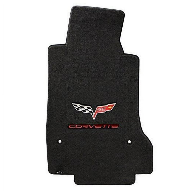 Corvette Floor Mats 60th Anniversary in Cross Flags with Red