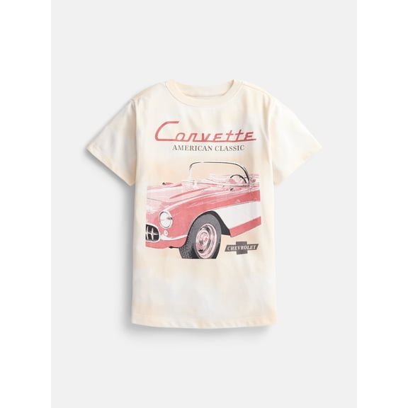 Chevy Corvette Girls' Graphic Tee with Short Sleeves, Sizes 4-16