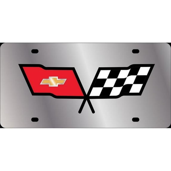 Corvette Logo Stainless Steel License Plate