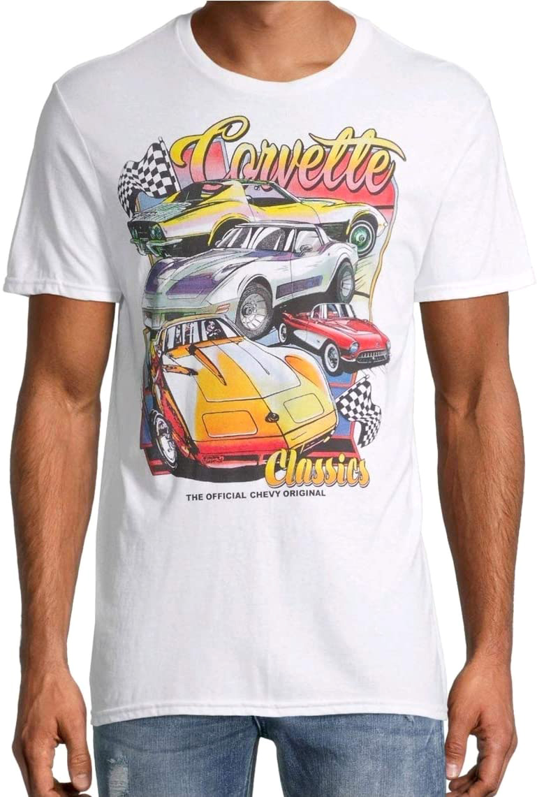 Corvette Men's Water Color Style Corvette Classics Graphic Print T-Shirt, L - image 1 of 2