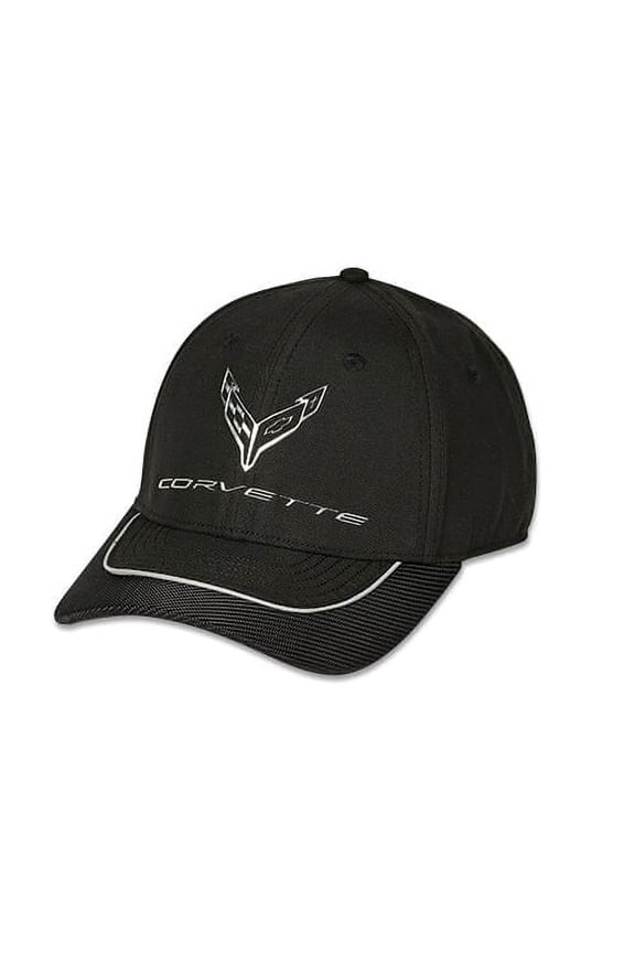 Metallic Chrome Emblem Baseball Hat -Black