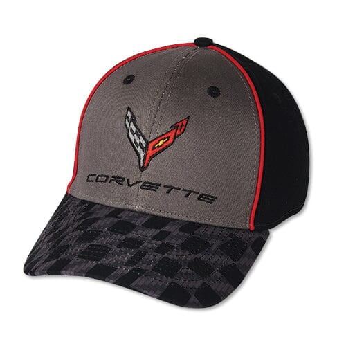 Corvette Next Generation Carbon Flash Checkered Bill Baseball Hat -Black