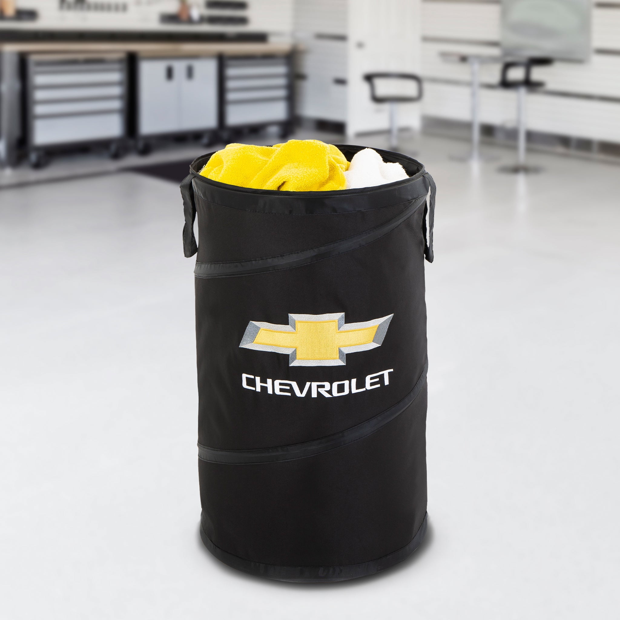 Corvette Pop-up Spiral Laundry Hamper Bag - Holds 2 Loads - 15 x 25 inch - Black - Corvette