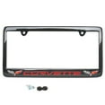thumbnail image 1 of Corvette Red Script w/Double Logo License Plate Frame - Carbon Fiber : C6 2005 - 2013, 1 of 2