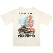 Corvette Retro Racing Boys Short Sleeve T-Shirt, Corvette Sports Car Short Sleeve Tee for Boys (Size 4-18)