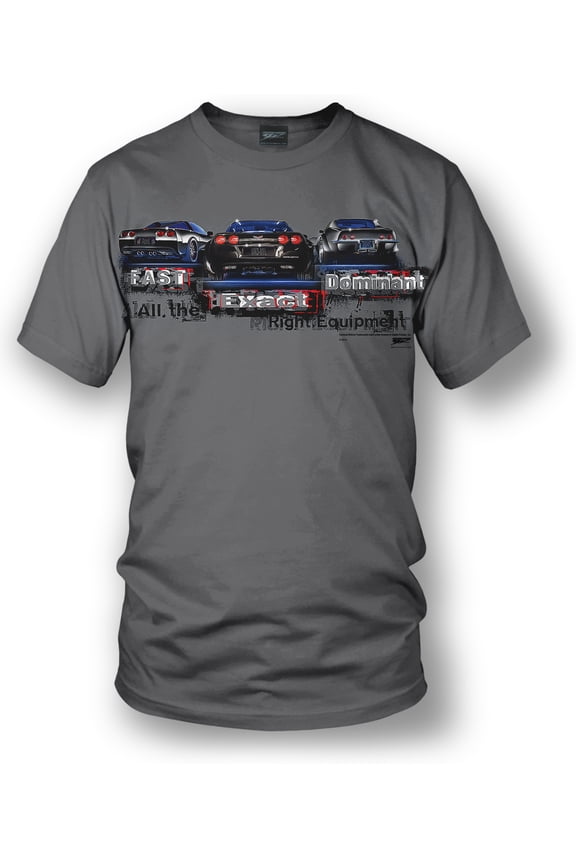 Corvette Shirt - Fast Exact Dominant - Corvette C3,c5,c6 - Grey