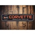 thumbnail image 1 of Corvette Sports Car Novelty Decor, Metal Wall Sign - 4x18 Inches, 1 of 4