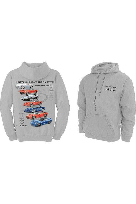 Corvette Sweatshirt Nothing but Corvette Hoodie - Gray :C1, C2, C3, C4, C5 & C6 XX-Large, Gray