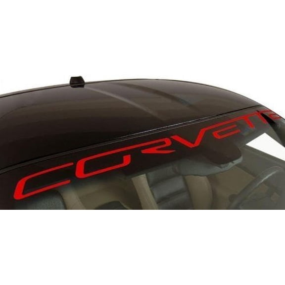 Corvette Windshield Decal Letter Kit : 2005-2013 C6,Z06,ZR1,GS Red
