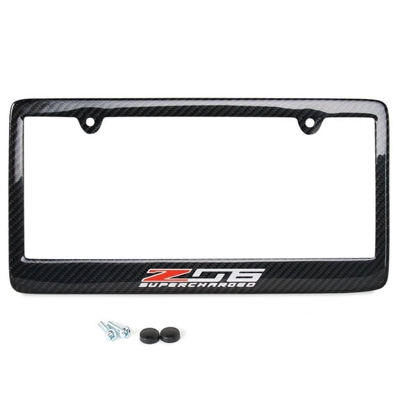 Corvette Z06 Supercharged License Plate Frame - Carbon Fiber : C7 Z06