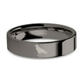 thumbnail image 1 of Corvid Crow Raven Engraved Gunmetal Polished Tungsten Wedding Band, 6mm, Size 4, 1 of 2