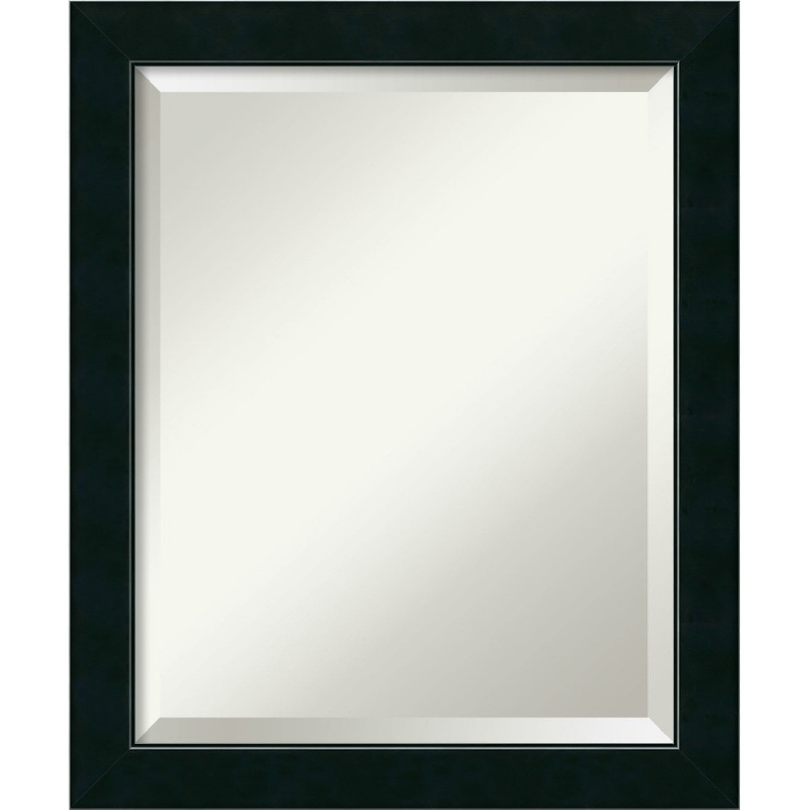 Nero Black Beveled Wood Rectangular Bathroom Vanity Mirror