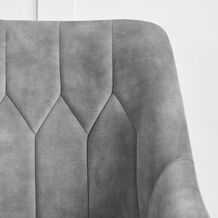 Corvus Abigail Upholstered Accent Chair with Metal Legs Grey Velvet, Fabric