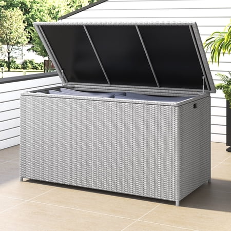 Corvus Lattice 202 Gallons Outdoor Cushion Storage Box Grey