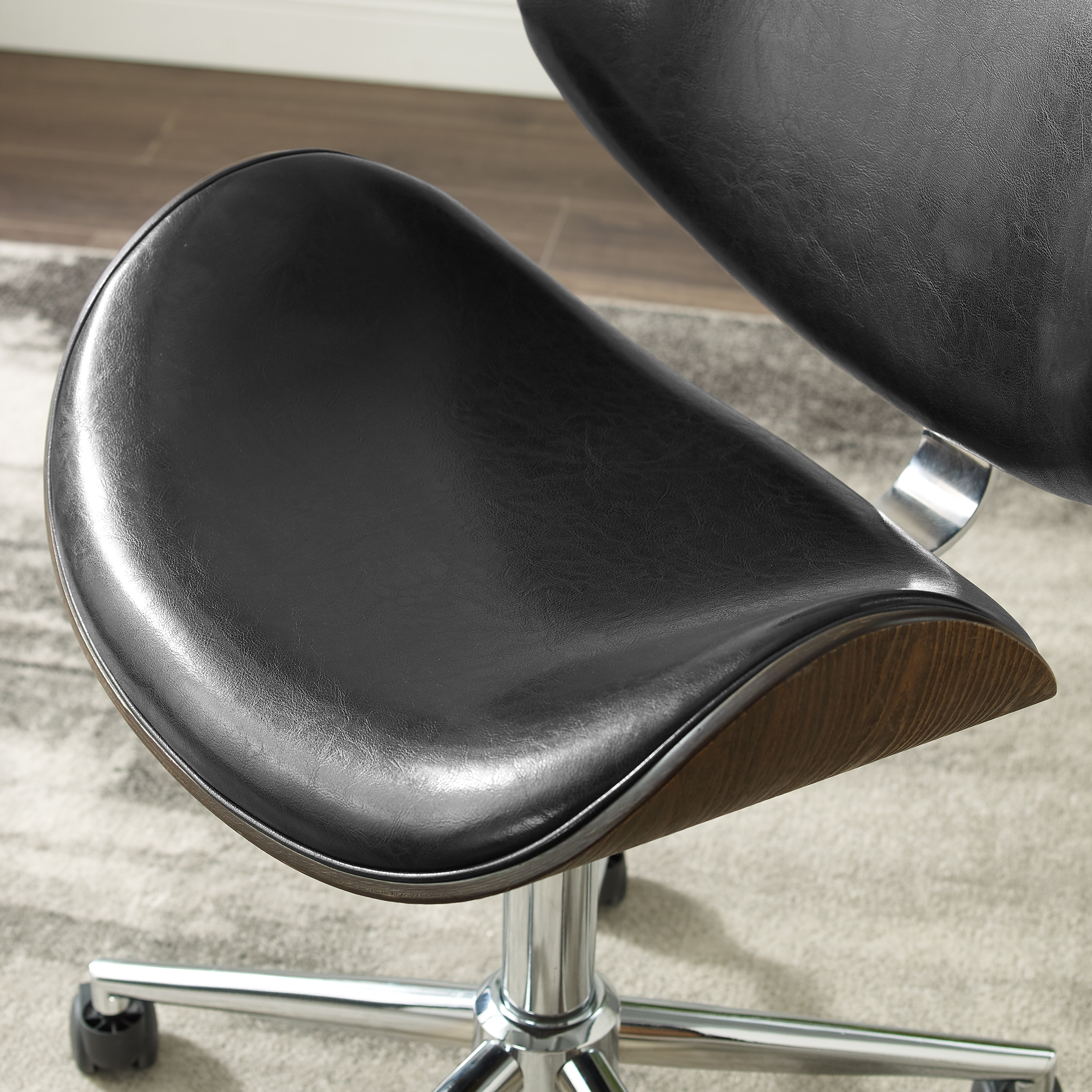 Corvus Madonna Midcentury Modern Adjustable Curved Office Chair Black