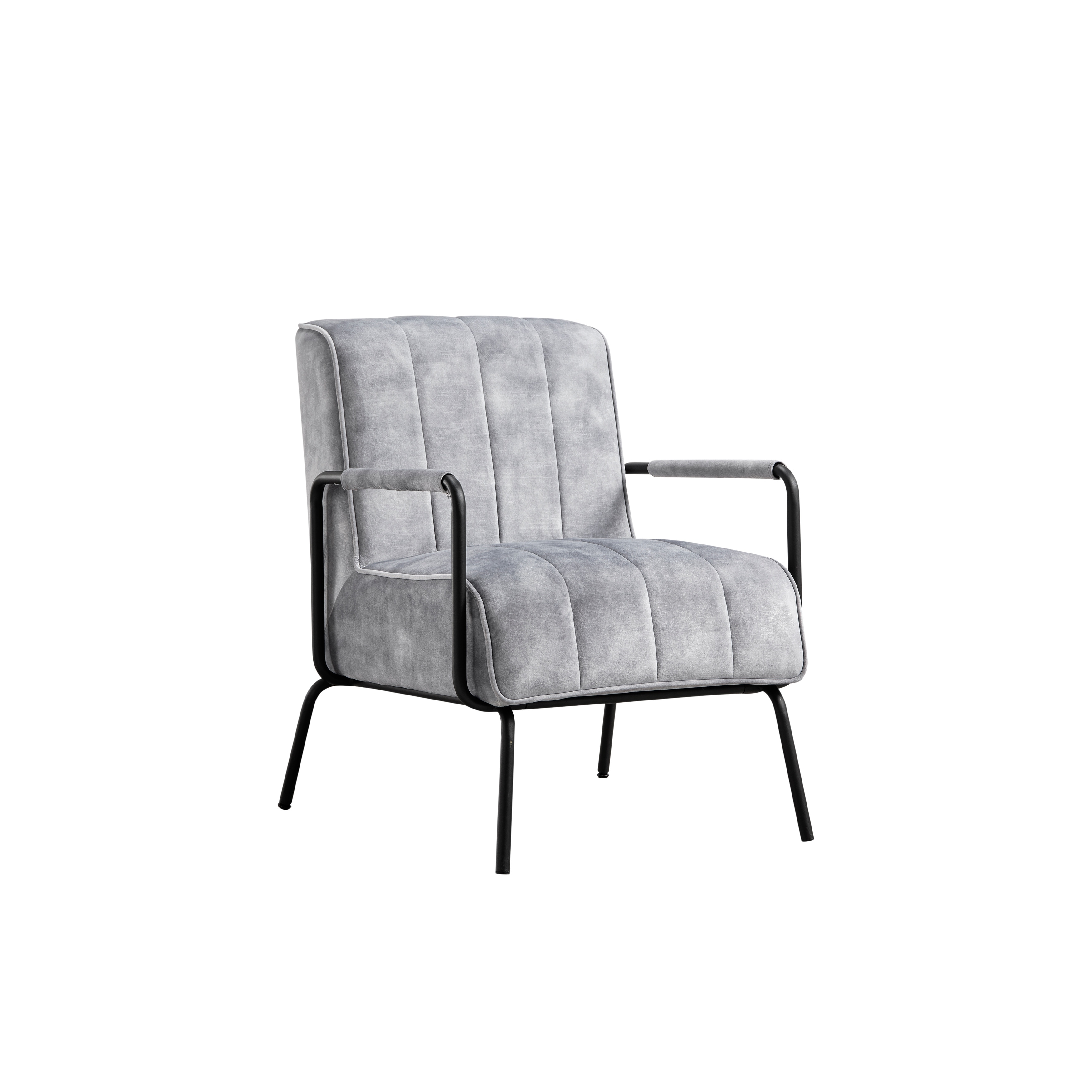 Corvus Zelda Lounge Accent Chair with Arms Grey Metal, Fabric Fabric