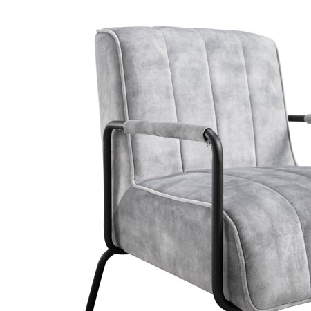 Corvus Zelda Lounge Accent Chair with Arms Grey Metal,Fabric Fabric