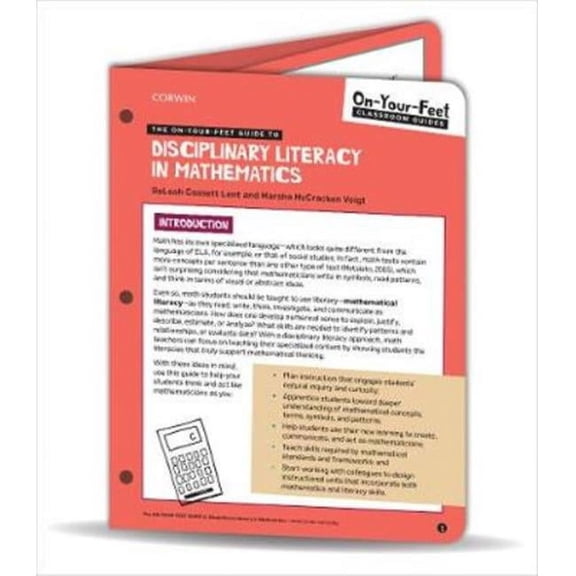 Corwin 9781544386584 The On-Your-Feet Guide to Disciplinary Literacy in Mathematics Book