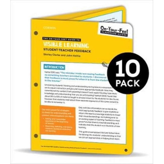 Corwin Bundle Clarke Guide Book for The On-Your-Feet to Visible Learning Student-Teacher Feedback - Pack of 10