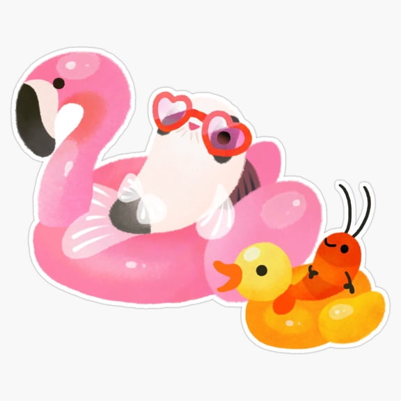 Cory Cats In Swimming Pool Aquarium Fish Artwork Sticker