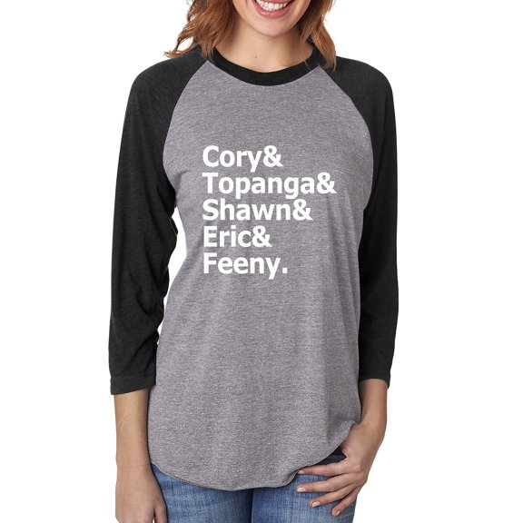 Cory&Topanga&Shawn&Eric&Feeny Unisex 3/4 Sleeve Baseball Raglan Tee
