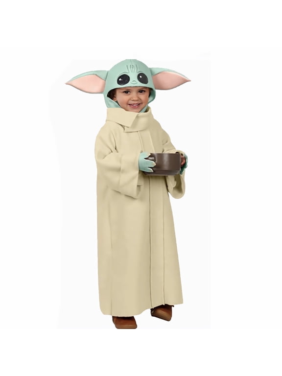 Kids Baby Yoda Mandalorian Outfits for Boys Girls Child Infants Hood Robe Children's Hat Clothing Stage Party Outfit M