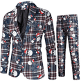 thumbnail image 1 of Cos-Animefly Mens Christmas Jacket Funny Xmas Tree Snowman Printed One Button Blazer Open Front Business Office Work Suits, 1 of 2