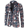 thumbnail image 1 of Cos-Animefly Mens Christmas Jacket Funny Xmas Tree Snowman Printed One Button Blazer Open Front Business Office Work Suits, 1 of 2