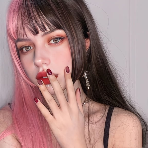 Cos Full Wig with Long Straight Hair and Bangs for Women - Natural Look and Comfortable Fit Breathable, lightweight