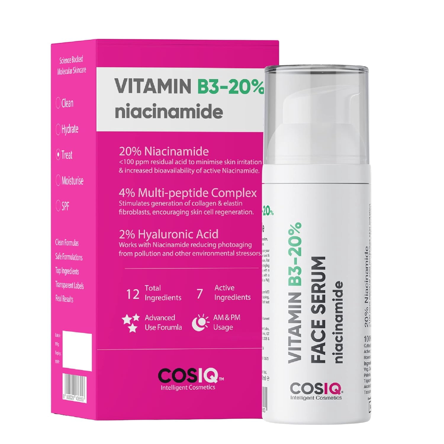 CosIQ 20 Niacinamide Face Serum For Clear Glowing Skin, Bright Skin
