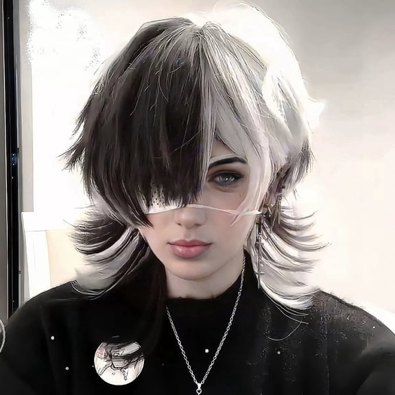 Cos Yin Yang Hair Wigs  Two-Tone Synthetic Wigs for Cosplay, Costume Parties & Daily Fashion Wear