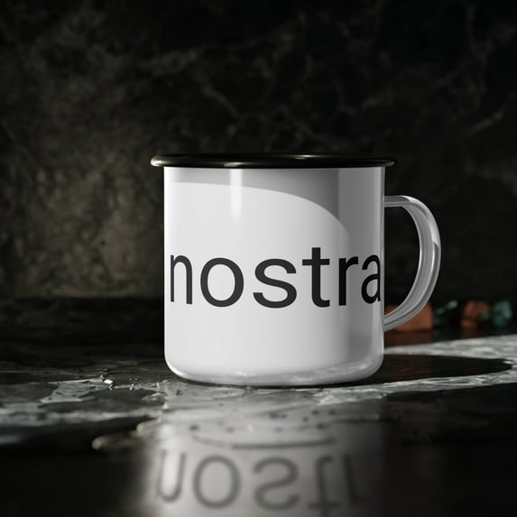 Cosa Nostra Enamel Camp Mug 12 oz Mafia Themed Coffee Mug Cup