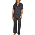 thumbnail image 1 of Cosabella Bella Print Short Sleeve Top & Pant PJ Set (AMORP9645),XL,Black Panther/Black, 1 of 3