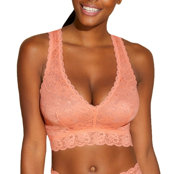 Cosabella Never Say Never CURVY Racie Racerback Bralette (NEVER1355),XS,Coral Breeze