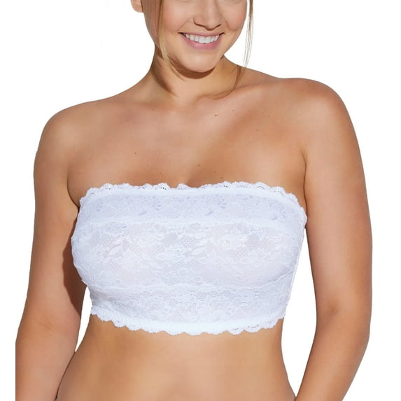 Cosabella Never Say Never Curvy Flirtie Bandeau Bra (NEVER1101),XL,White