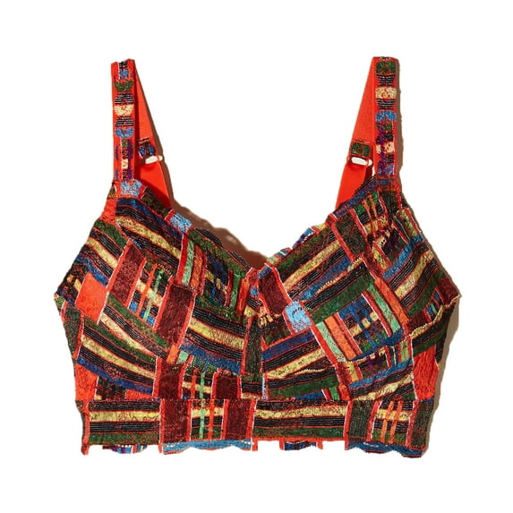 Cosabella Never Say Never Printed CURVY Sweetie Bralette (NEVEP1310),XL,Kente