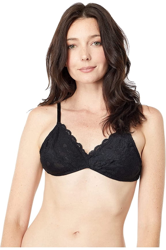 Womens Say Never Triangle Bralette Large Black/Black