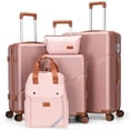 thumbnail image 1 of Cosbarn 5 PC Luggage Sets ABS Hardshell Suitcase TSA Lock Spinner Wheels, 1 of 9