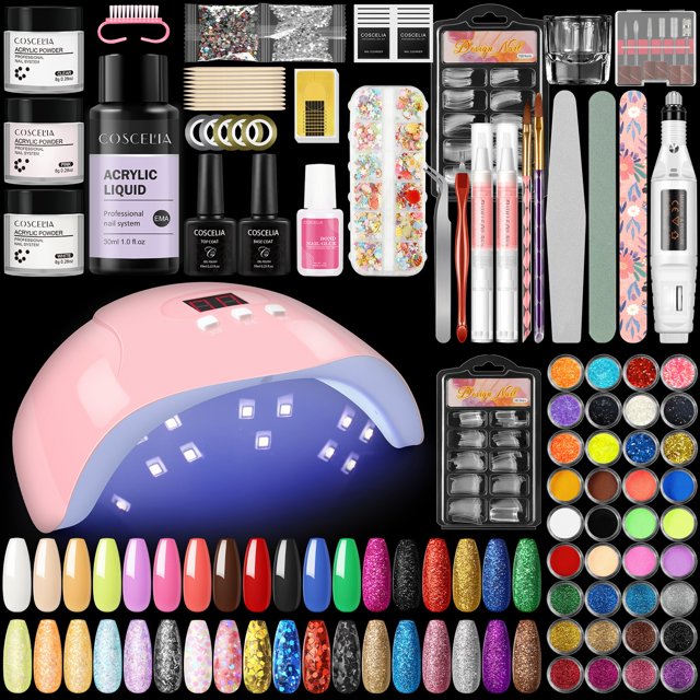 Coscelia Acrylic Nail Kit Complete Set with Drill and UV Light 39Color