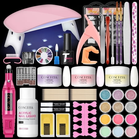 Coscelia Acrylic Nail Kit Complete Set with U V Light and Nail Drill Acrylic Powder and Liquid Set Starter Kit