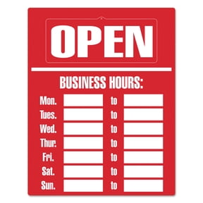 Cosco Business Hours Sign Kit 15 x 19 Red 098072