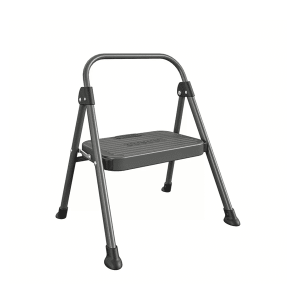 Cosco 1 Step All Steel Step Stool: Black, Folding Step Stool for Adults, Single Step, 225 lb Capacity, No Assembly Required