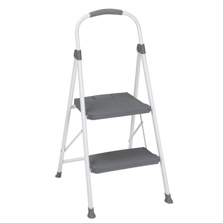 Cosco 2-Step Premium Stool, White & Gray