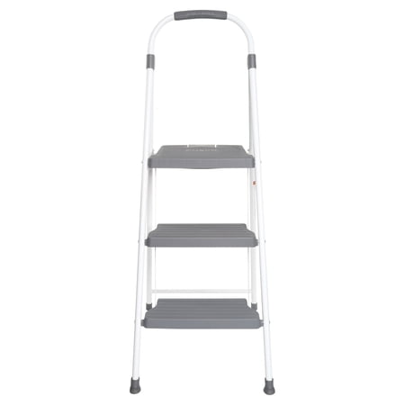 Cosco 3-Step Folding Stool with Large Steps, Gray