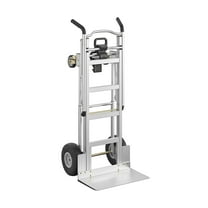 Cosco 3-in-1 Assist Series Aluminum Hand Truck/Assisted Hand Truck/Cart w/ flat free wheels, Silver