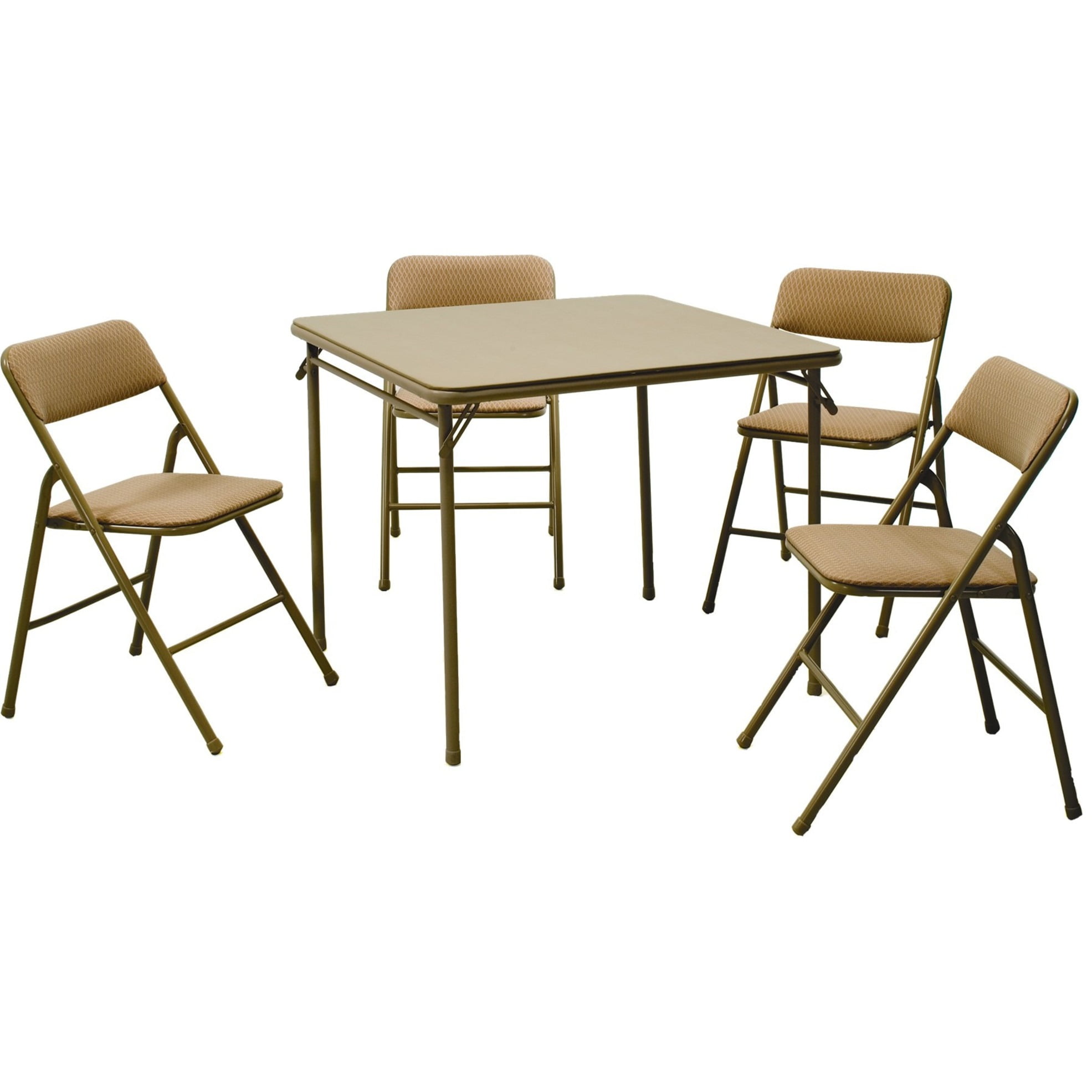 Cosco 5Piece Folding Table and Chair Set, Tan